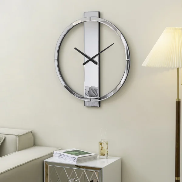 Jeni Glass Round Living Room Wall Clock - Image 4
