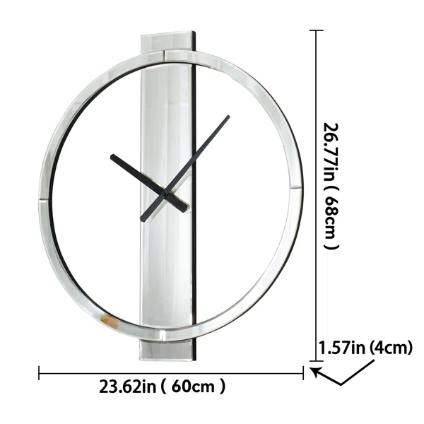 Jeni Glass Round Living Room Wall Clock - Image 3